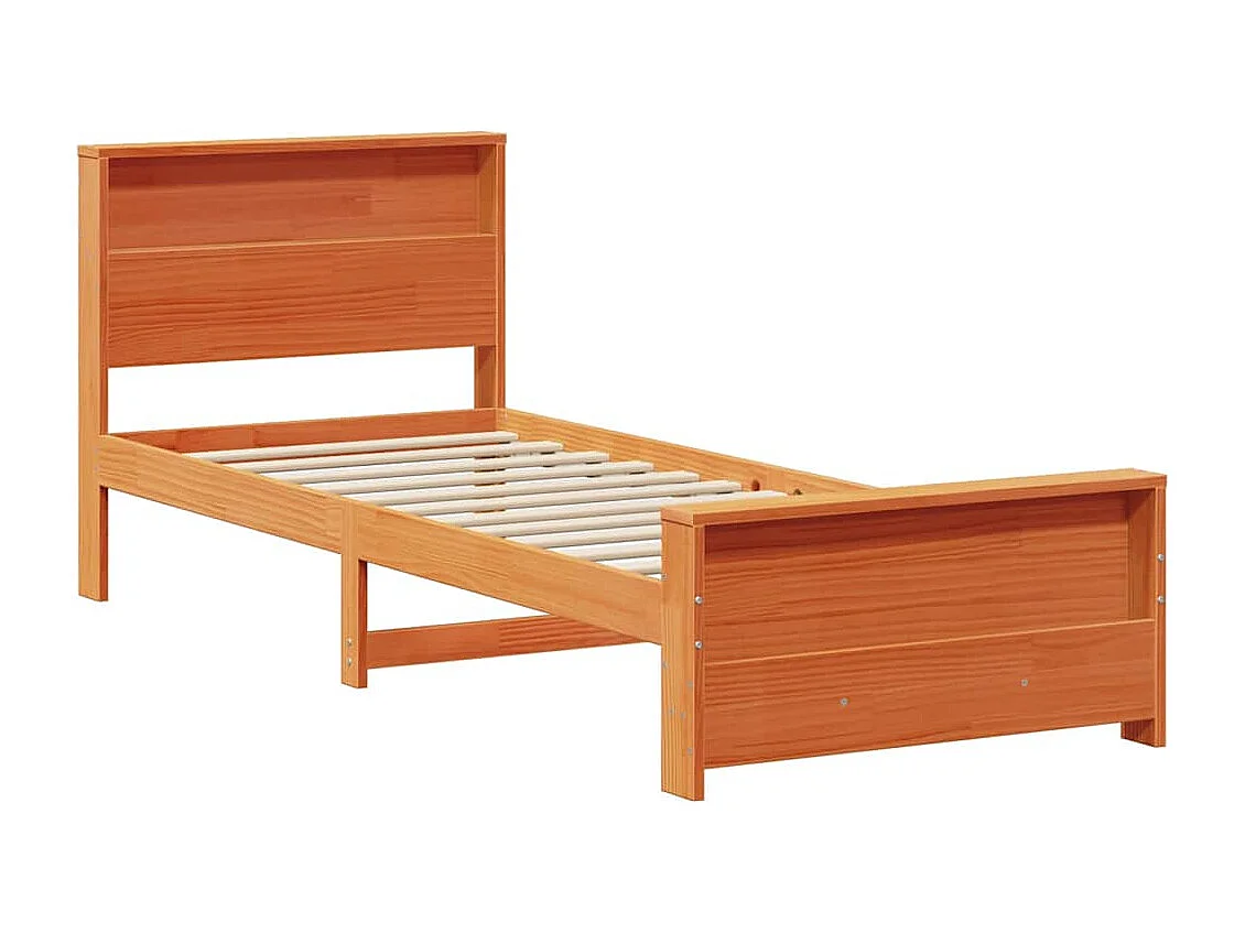 Cadre de lit Marron cire 100 x 200 cm Bois massif en pin