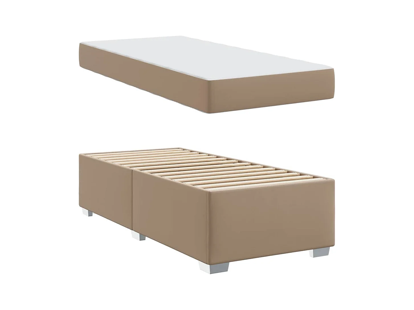 Cadre de lit Cappuccino 90 x 200 cm Faux cuir