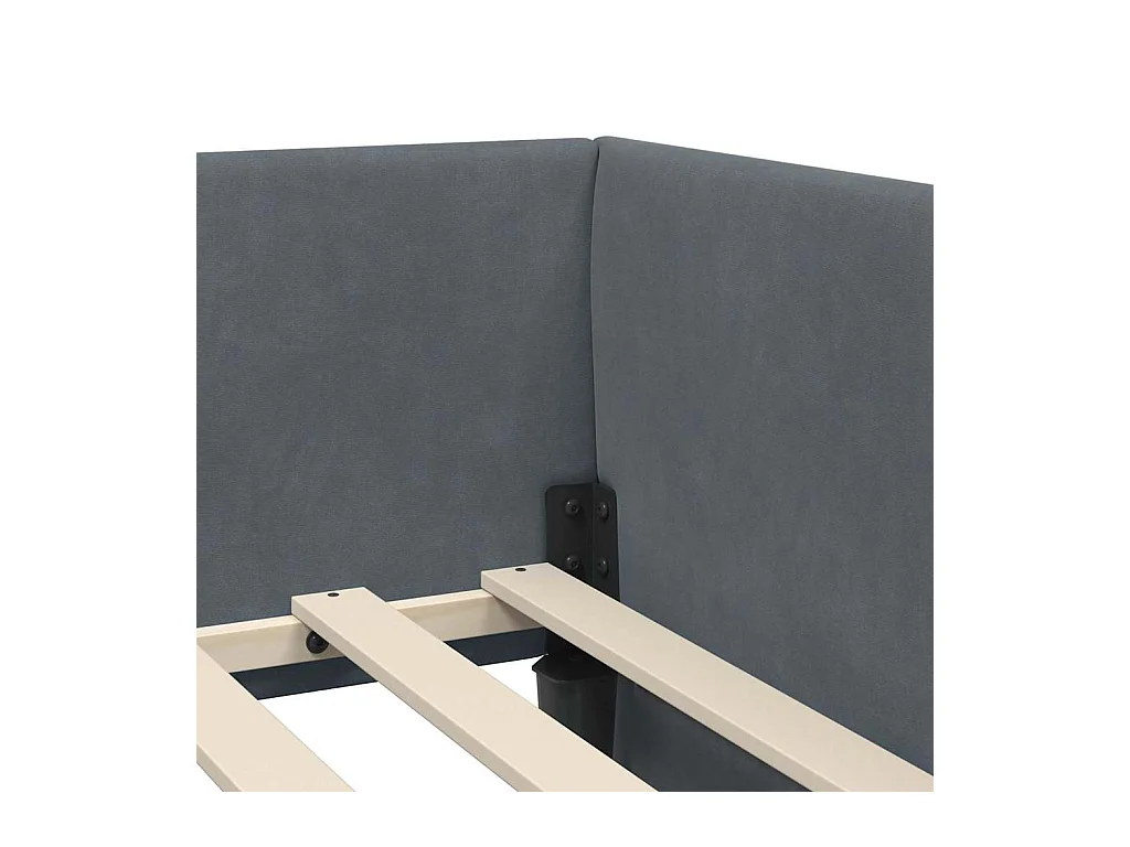 Cadre de lit d'angle Autre Gris foncé 90 x 200 cm