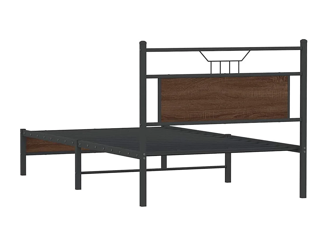 Bedframe zonder matras 107x203 cm spaanplaat bruin eikenkleurig