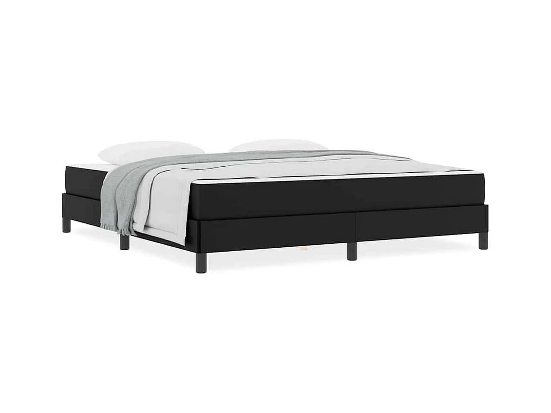 Cadre de lit avec matelas Noir 180 x 200 cm Faux cuir