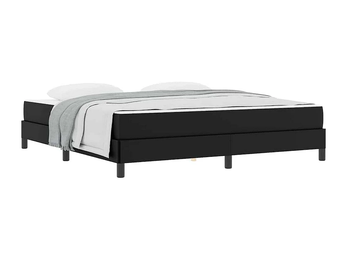 Cadre de lit avec matelas Noir 180 x 200 cm Faux cuir