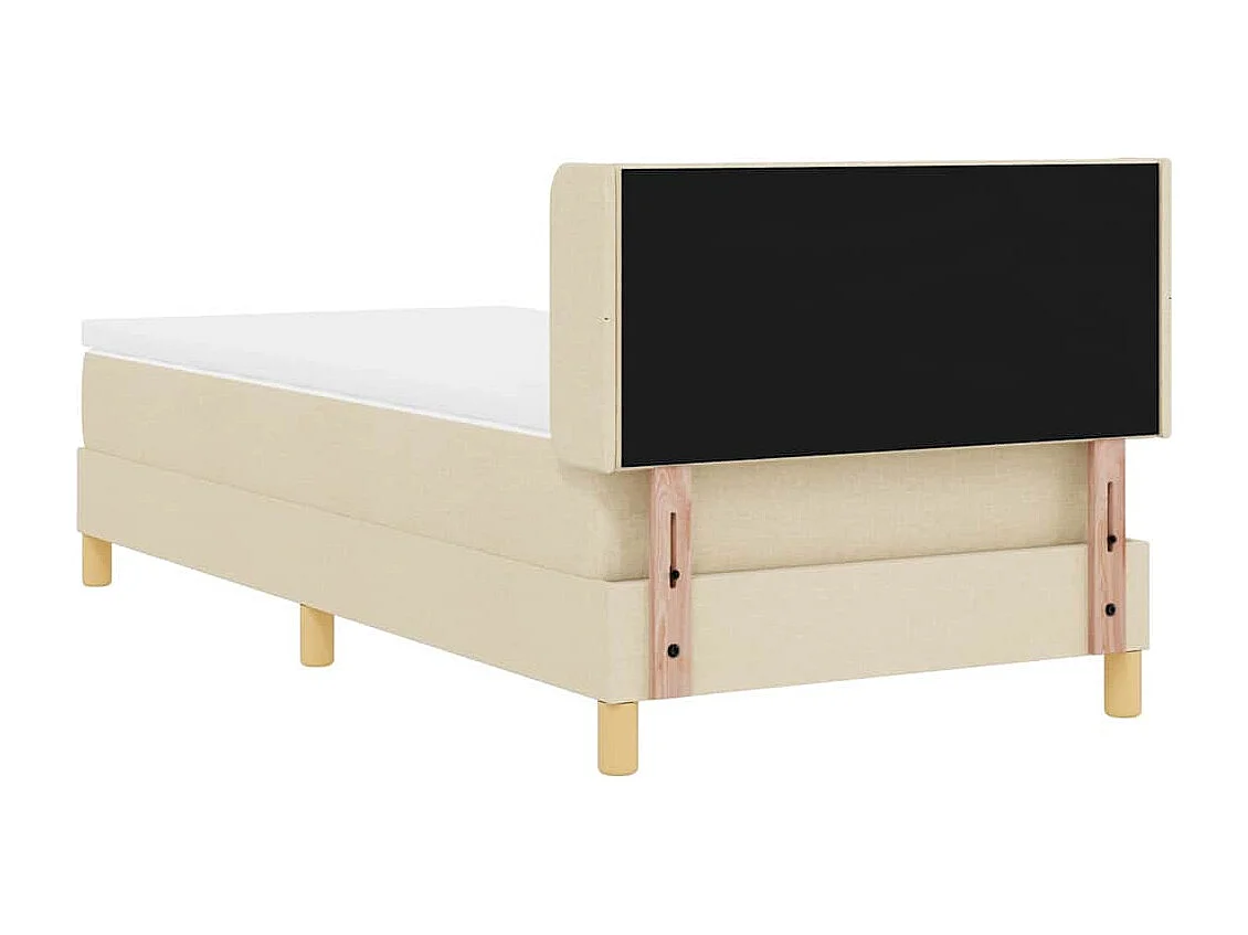 Boxspringbed met matras met hoofdeinde Crème 90 x 200 cm Stof