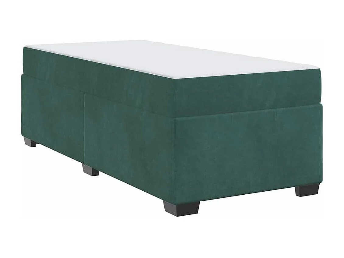 Cadre de lit avec matelas Vert foncé 100 x 200 cm Velours