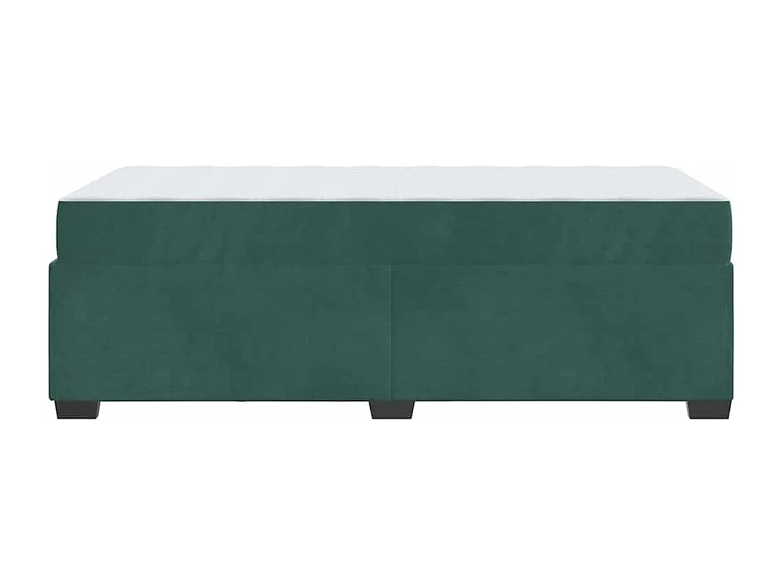 Cadre de lit avec matelas Vert foncé 100 x 200 cm Velours
