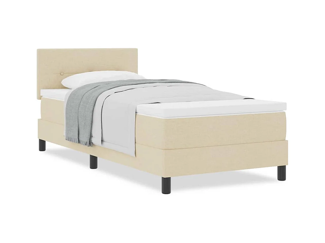 Boxspringbed met matras met matras Crème 90 x 190 cm Stof