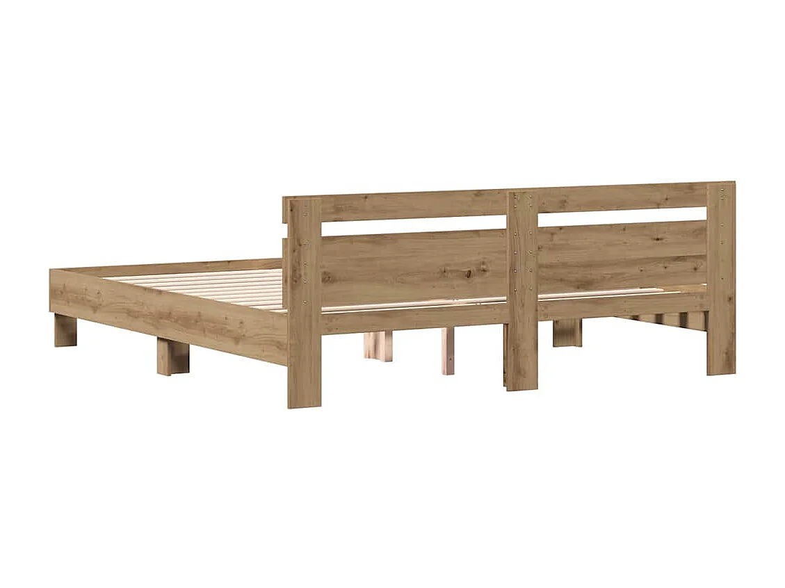 Cadre de lit Chêne artisanal 180 x 200 cm Bois d'ingénierie