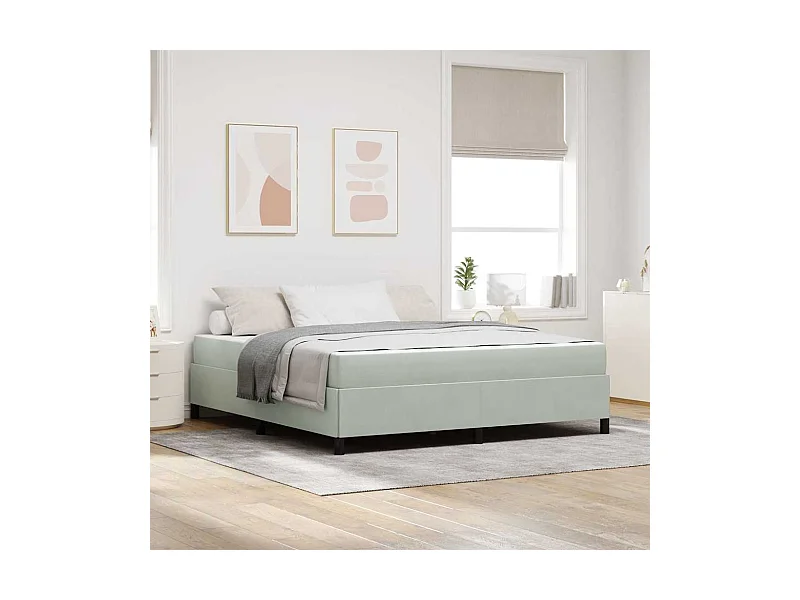 Estructura de cama Gris claro, Gris y Blanco 180 x 200 cm