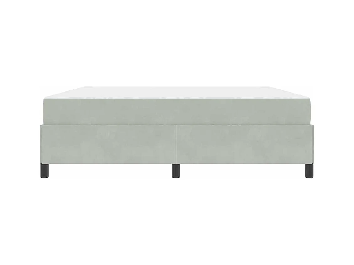 Cadre de lit Gris clair, gris et blanc 180 x 200 cm Velours