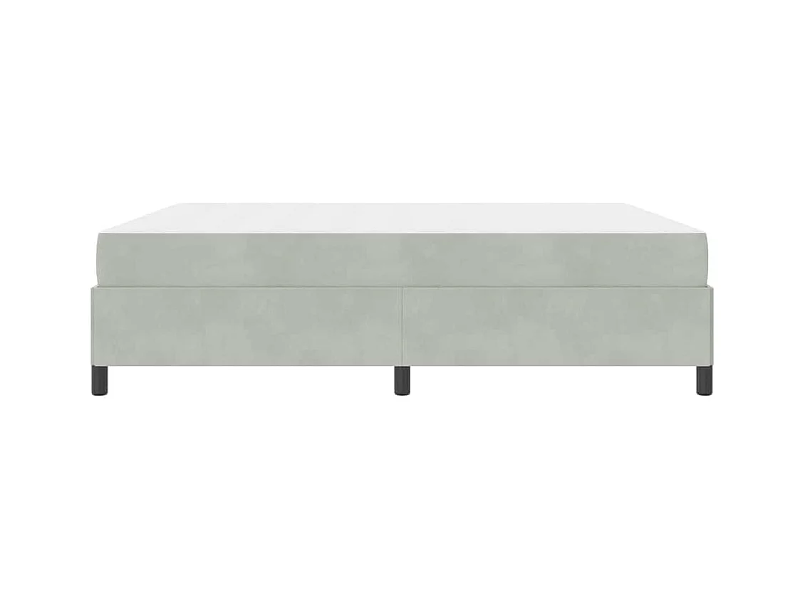 Cadre de lit Gris clair, gris et blanc 180 x 200 cm Velours