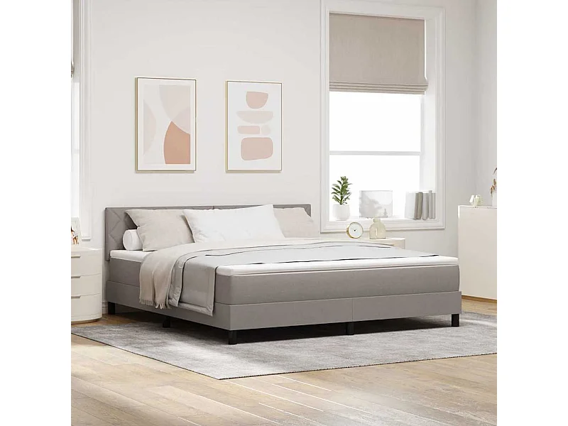 Boxspring bed met matras met hoofdeinde Taupe 180 x 200 cm Stof
