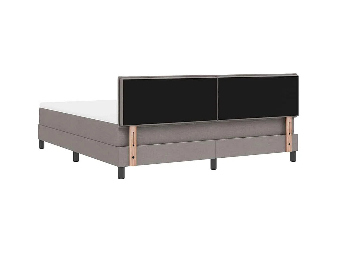 Cadre de lit avec matelas Taupe 180 x 200 cm tissu