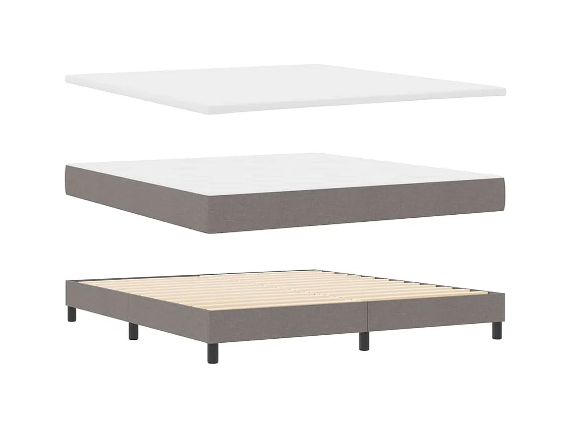 Cadre de lit avec matelas Taupe 180 x 200 cm tissu