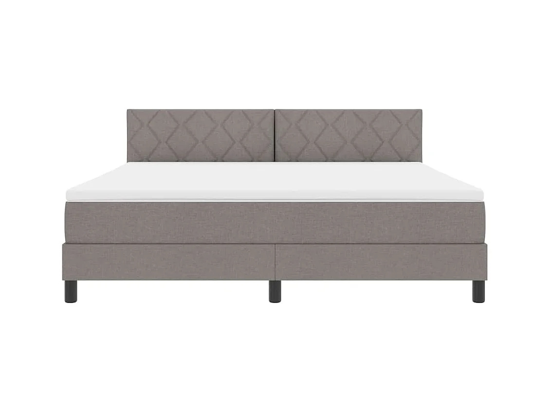 Cadre de lit avec matelas Taupe 180 x 200 cm tissu