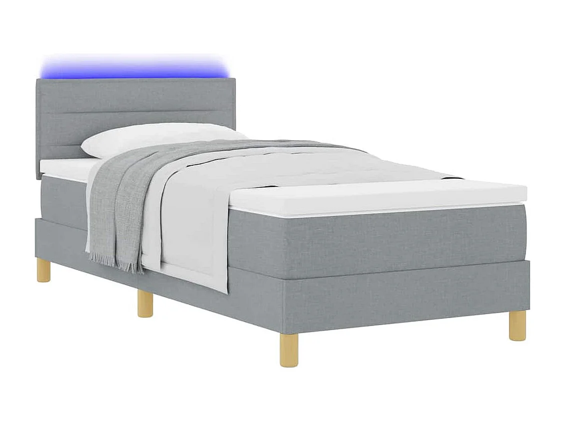 Cama Box com colchão Cinzento-claro 90 x 200 cm tecido