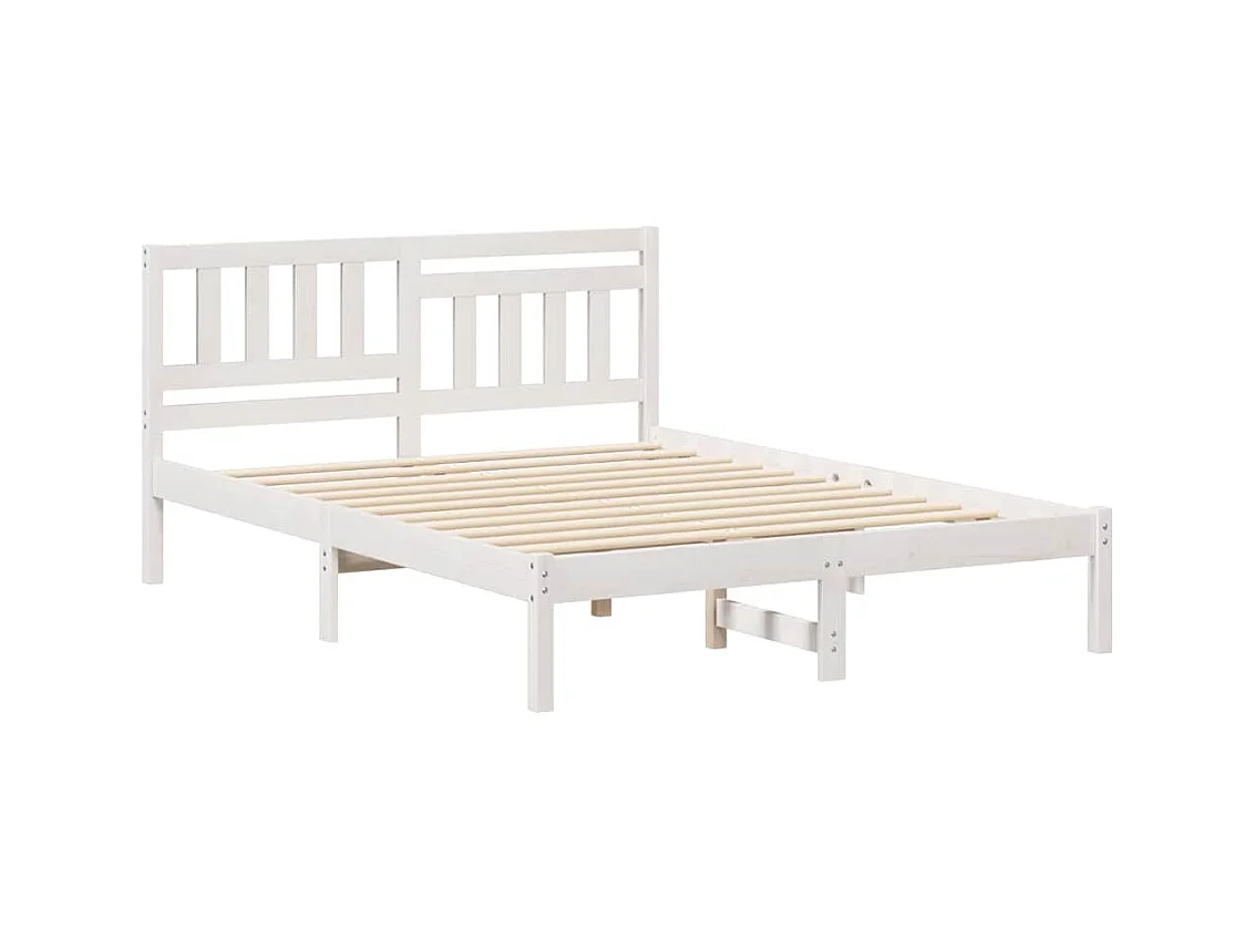 Cadre de lit Blanc 120 x 200 cm Bois massif en pin