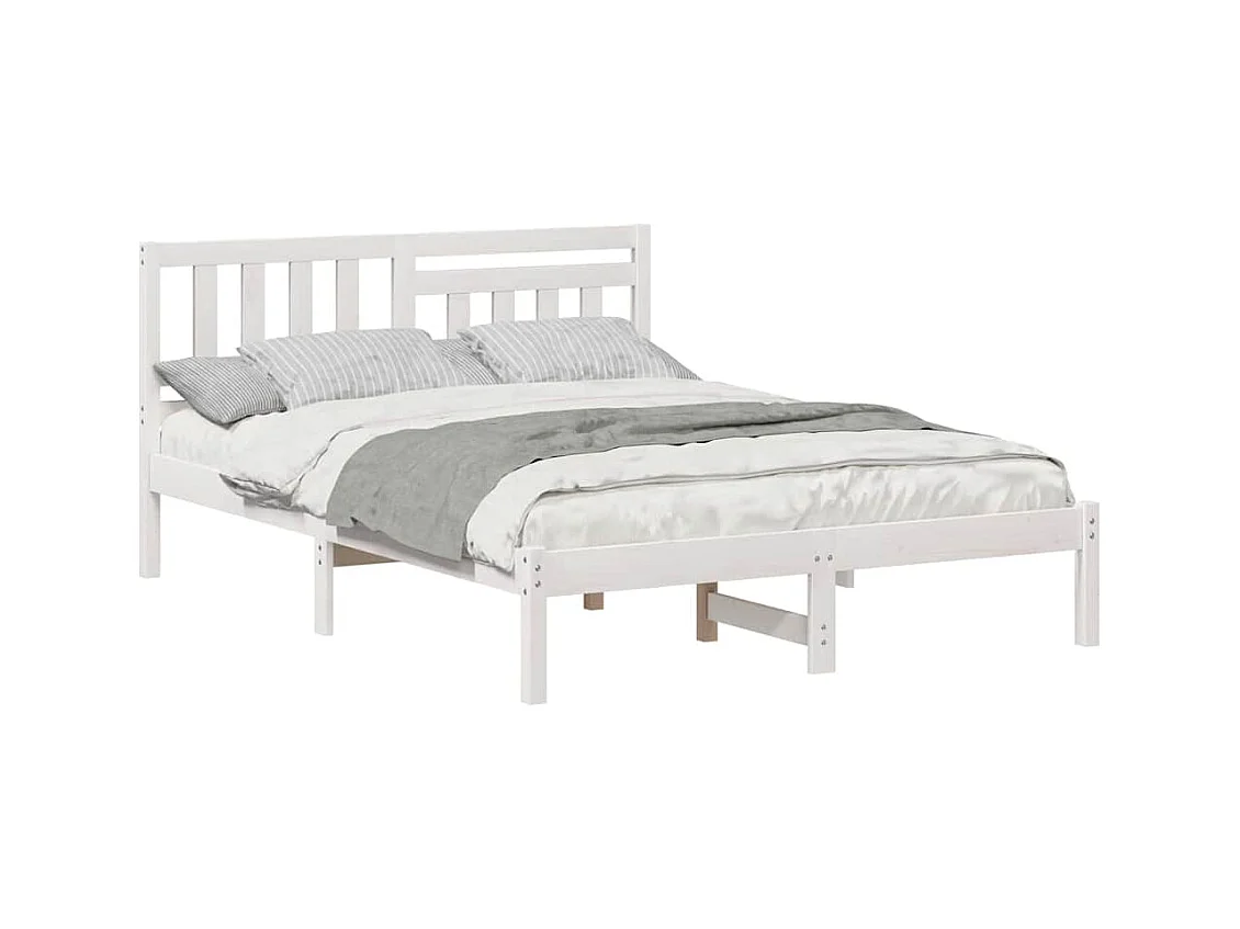 Cadre de lit Blanc 120 x 200 cm Bois massif en pin