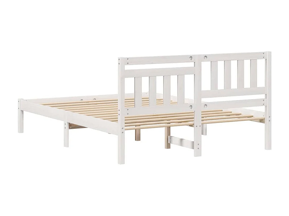 Cadre de lit Blanc 120 x 200 cm Bois massif en pin