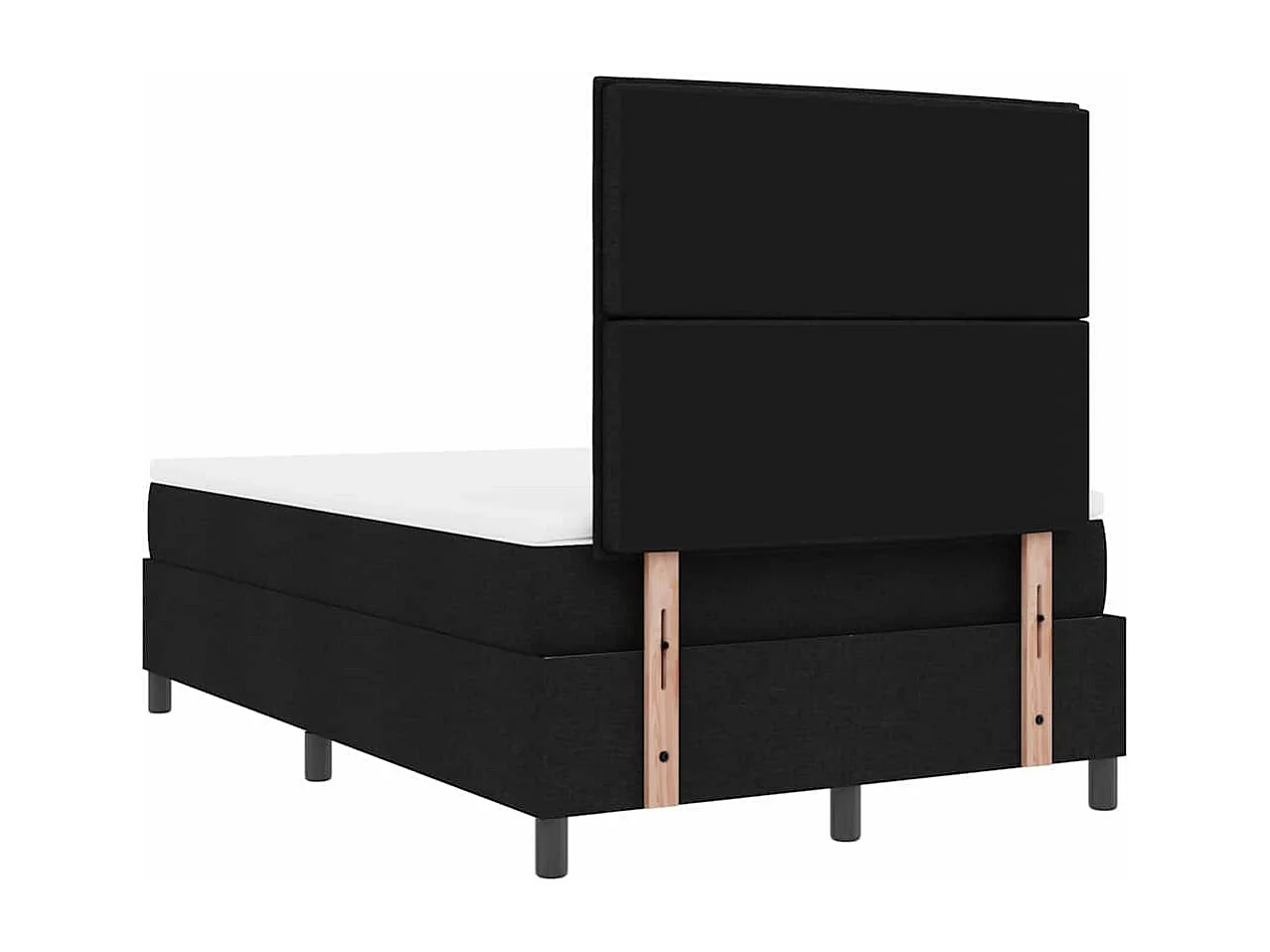 Cadre de lit avec matelas Noir 120 x 200 cm tissu
