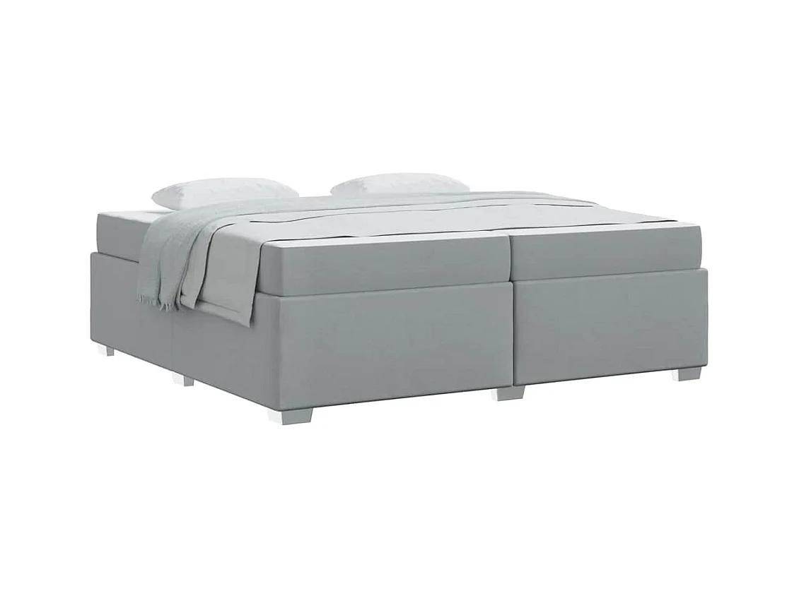 Cadre de lit Gris clair 200 x 200 cm tissu