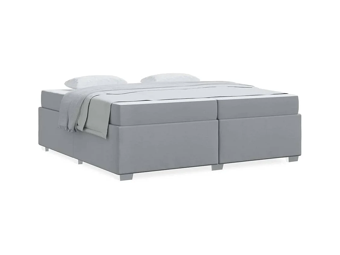 Cadre de lit Gris clair 200 x 200 cm tissu