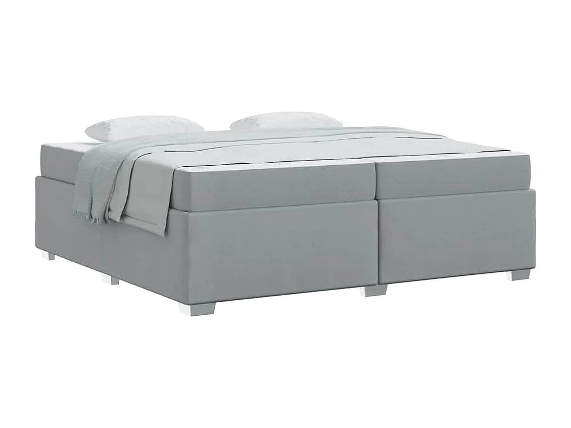 Cadre de lit Gris clair 200 x 200 cm tissu