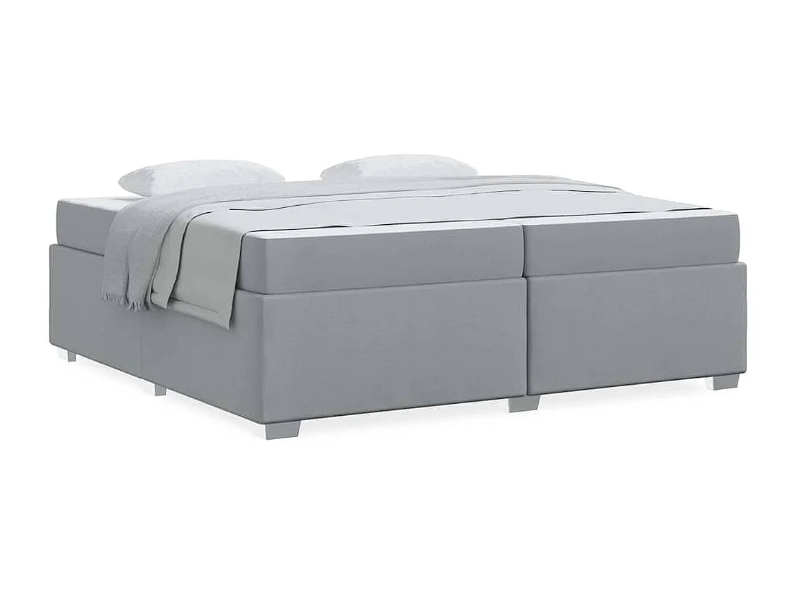 Cadre de lit Gris clair 200 x 200 cm tissu