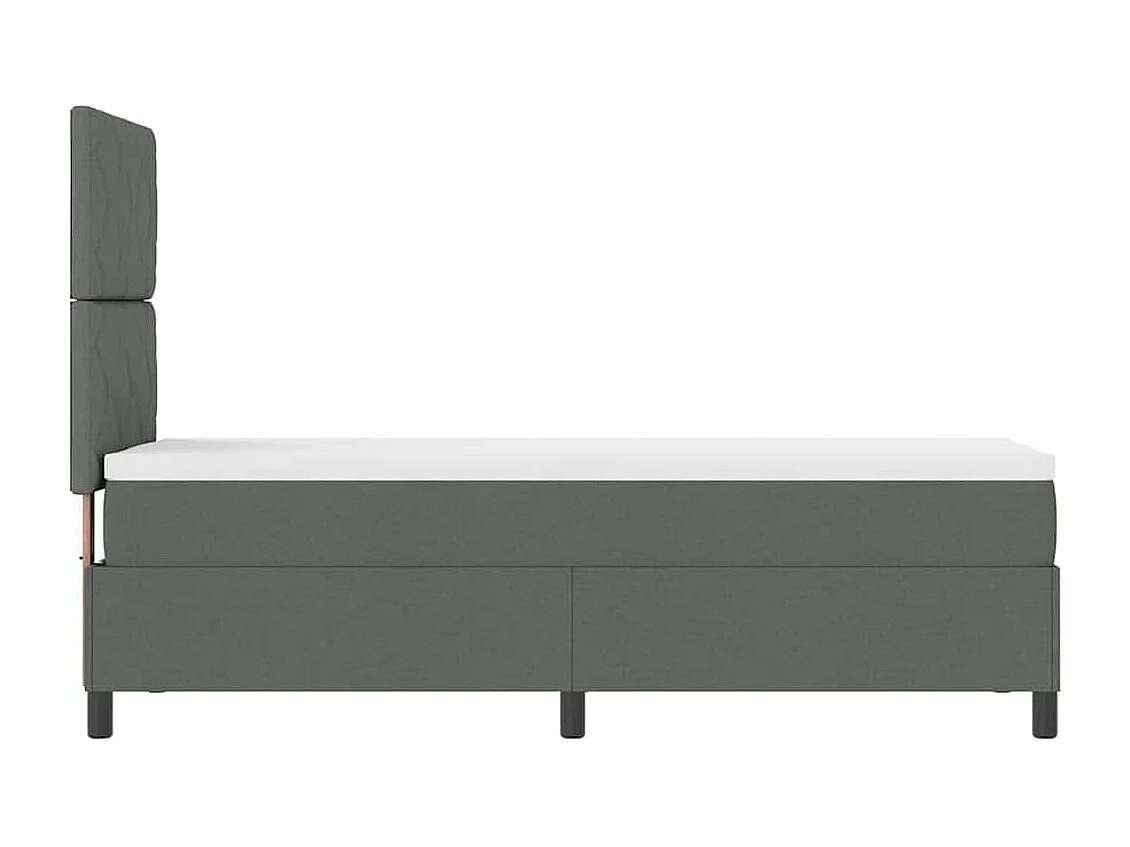 Cama tipo Box Spring con colchón Gris oscuro 80 x 200 cm tela