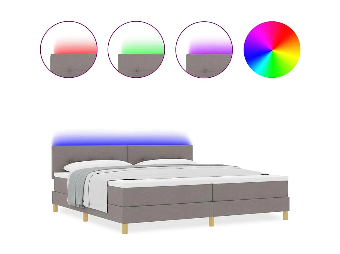 Cama tipo Box Spring con colchón Taupé 200 x 200 cm tela