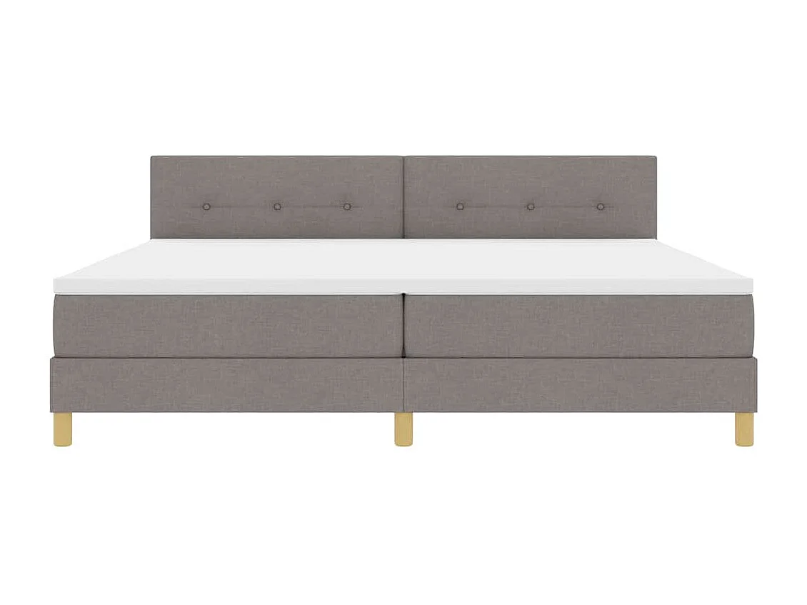 Cama tipo Box Spring con colchón Taupé 200 x 200 cm tela