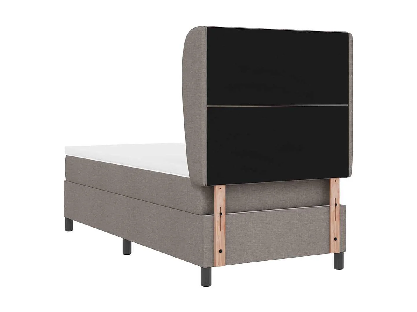 Cadre de lit avec matelas Taupe 100 x 200 cm tissu