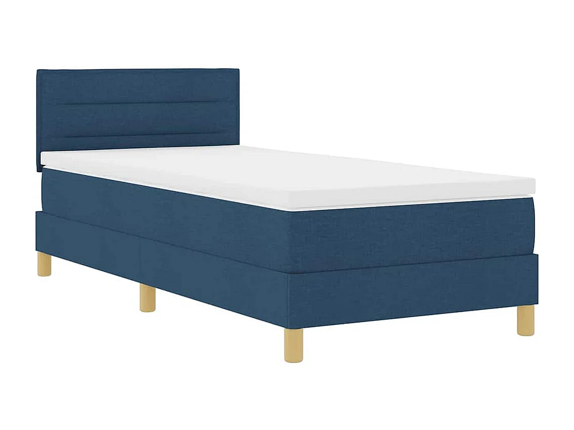 Cadre de lit avec matelas avec matelas Bleu 90 x 190 cm tissu