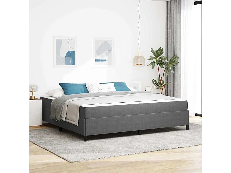 Cadre de lit Gris clair 200 x 200 cm Tissu en velours côtelé