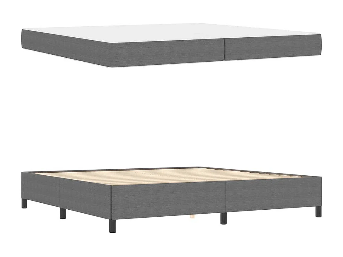 Cadre de lit Gris clair 200 x 200 cm Tissu en velours côtelé