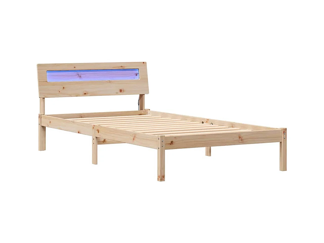 Estructura de cama Marrón 90 x 200 cm Madera maciza de pino