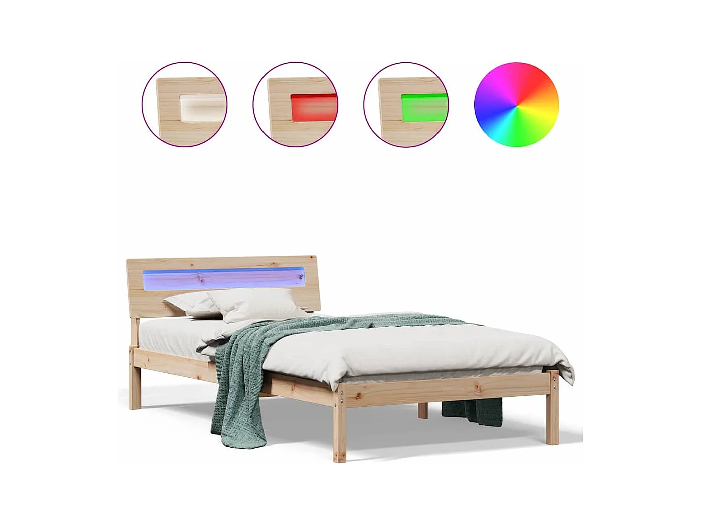 Estructura de cama Marrón 90 x 200 cm Madera maciza de pino