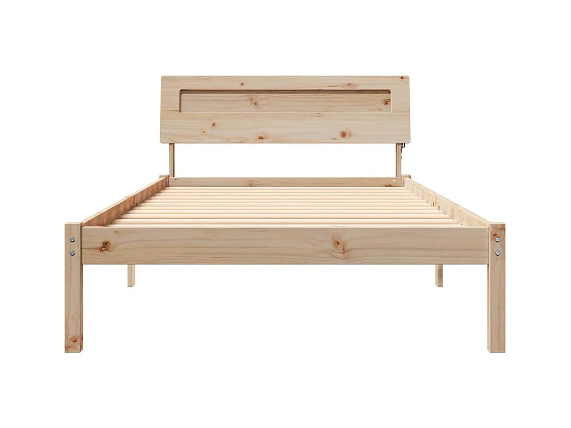 Estructura de cama Marrón 90 x 200 cm Madera maciza de pino