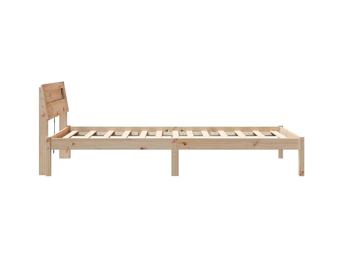 Estructura de cama Marrón 90 x 200 cm Madera maciza de pino