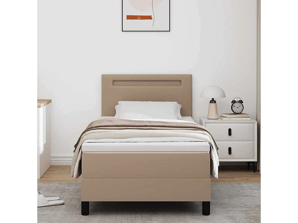 Estructura de cama con colchón Capuchino 90 x 200 cm