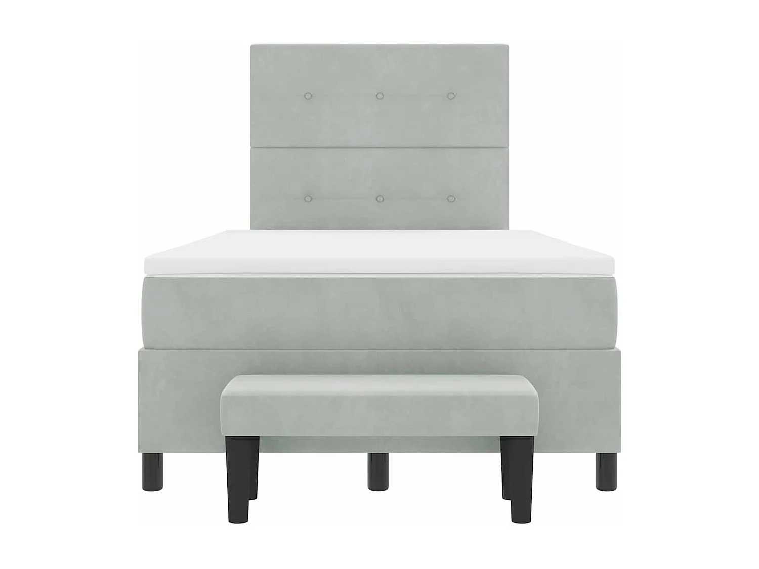 Cama Box com colchão Cinzento-claro 120 x 200 cm Veludo