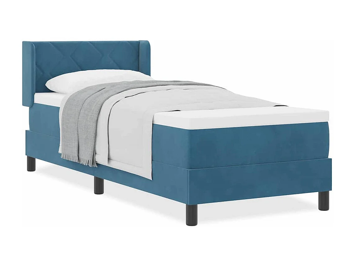 Cama con Somier y Colchón Negra 100x200 cm Terciopelo