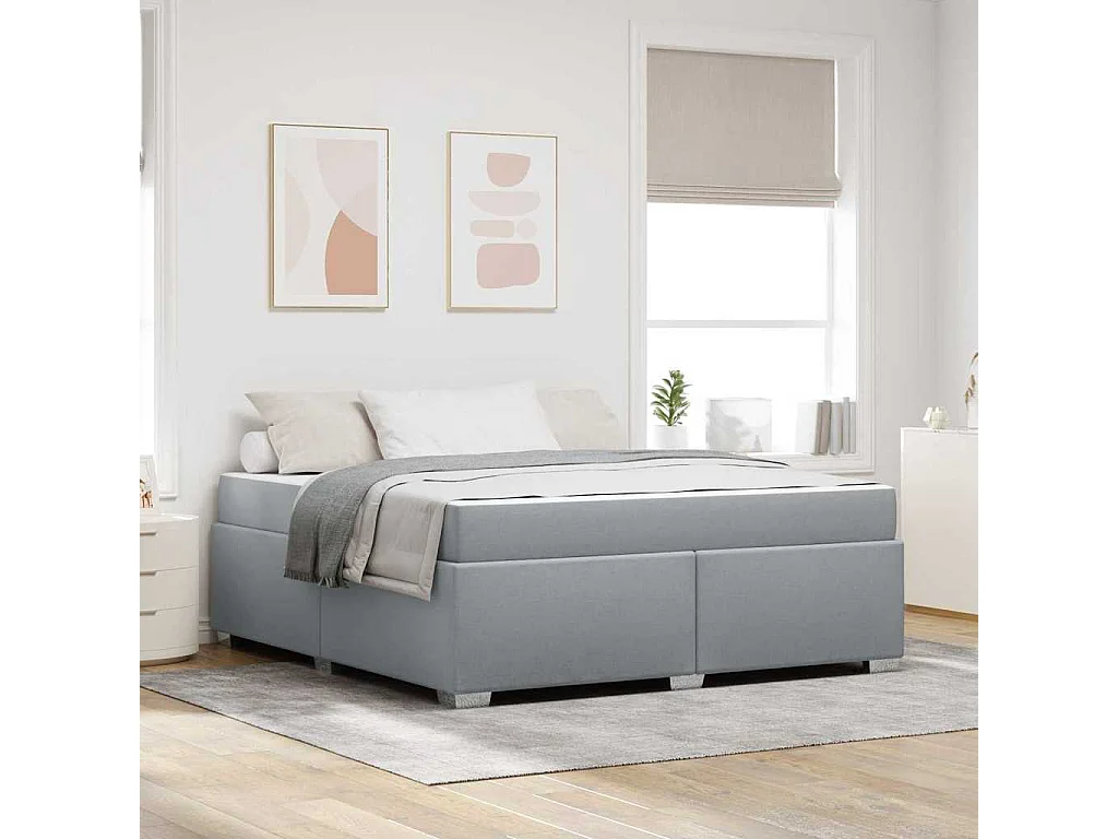 Cadre de lit Gris clair 180 x 200 cm tissu