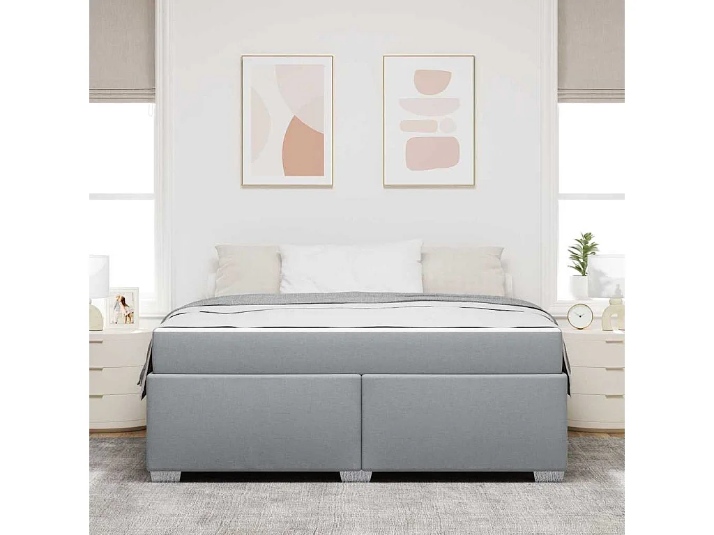 Cadre de lit Gris clair 180 x 200 cm tissu