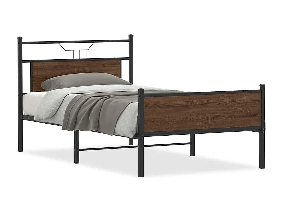 Bedframe zonder matras bewerkt hout bruin eikenkleur 100x200 cm