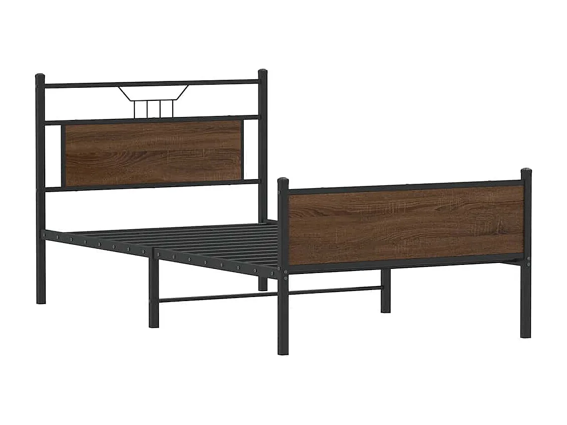 Bedframe zonder matras bewerkt hout bruin eikenkleur 100x200 cm