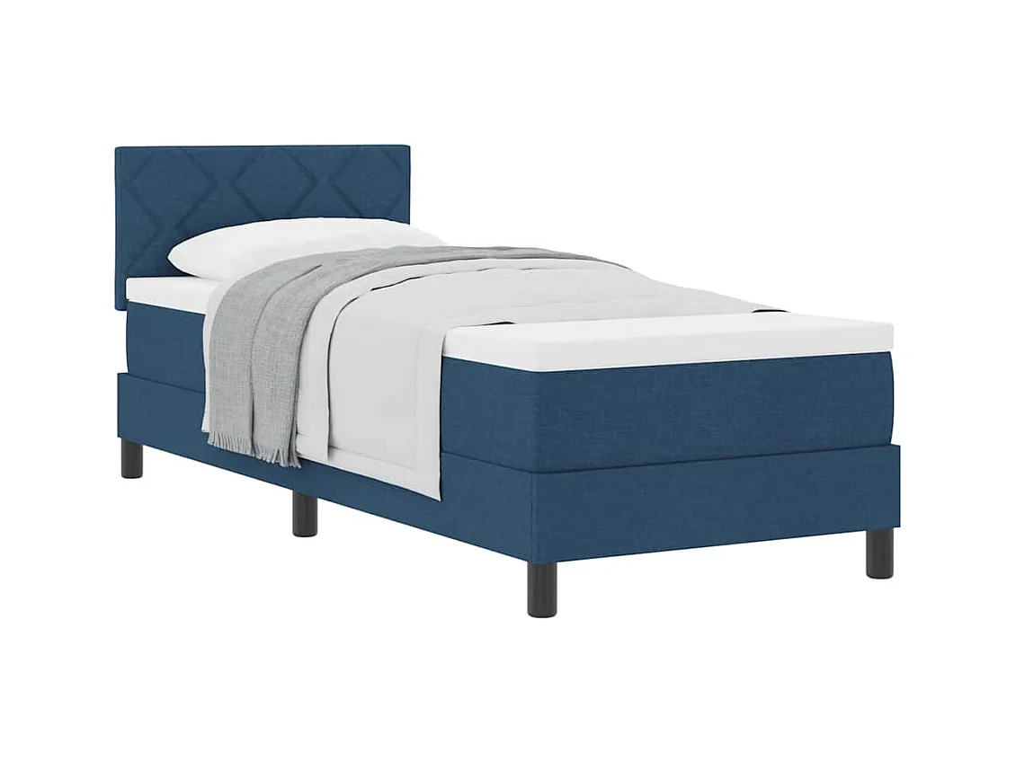 Cama box spring con colchón con colchón Azul 80 x 200 cm tela