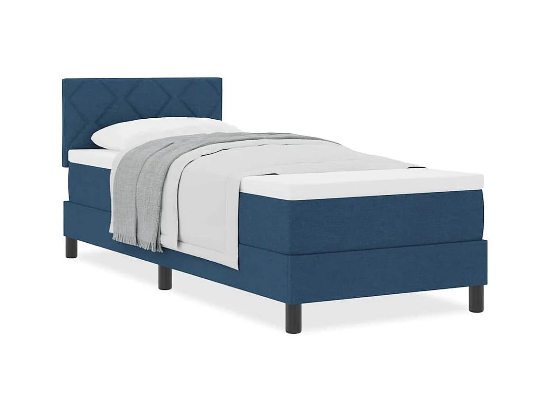 Cama box spring con colchón con colchón Azul 80 x 200 cm tela