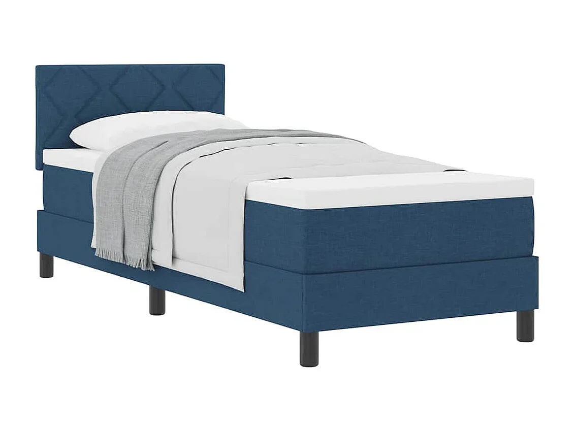 Cama box spring con colchón con colchón Azul 80 x 200 cm tela