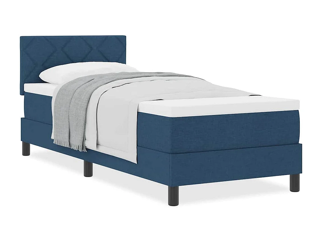Cama box spring con colchón con colchón Azul 80 x 200 cm tela