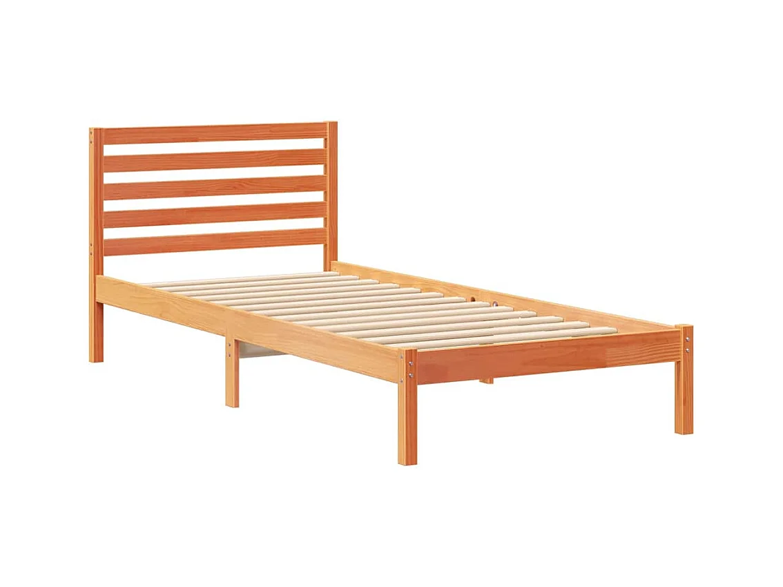 Cadre de lit Marron cire 90 x 210 cm Bois massif en pin